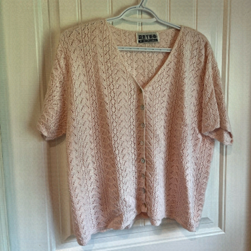 Retro Women's Pink Cardigan Style top
